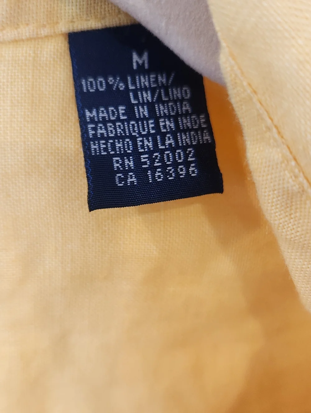 Liz Claiborne Yellow Linen Button-Up Shirt - Picture 3 of 5